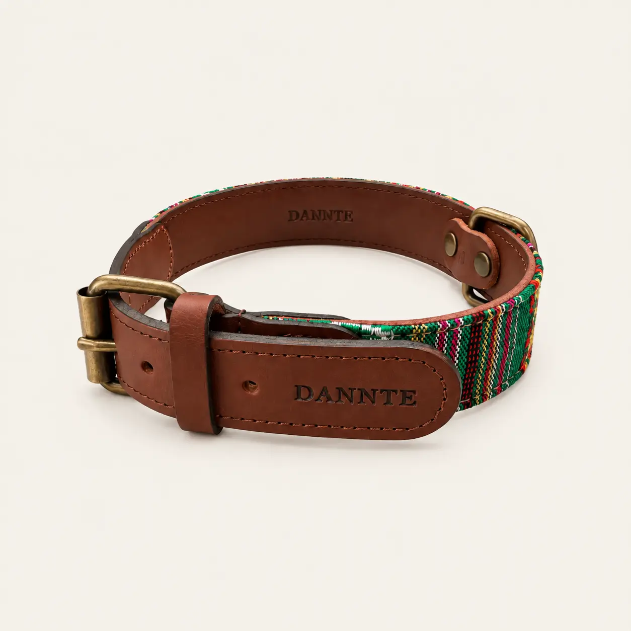 Collar para perros DANNTE con tejido y acabados de piel